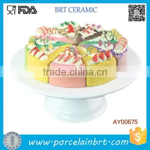 Round Ceramic Cake Pedestal for Wedding Decorations thumbnail-1