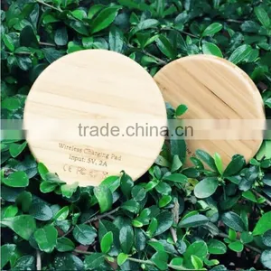 Creative Bamboo Wooden Wireless Charging Pad For Smart Mobile Phones Universal QI Wireless Charging Pad For Wholesale thumbnail-4
