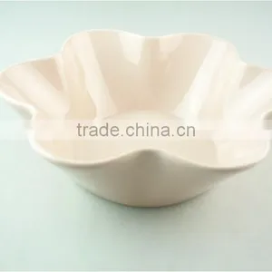Stocklot Light Yellow Glaze Flower Shape Ceramic Bakeware thumbnail-2