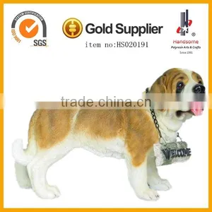 10 Inch Lifelike Animal Dog Sculpture Home Decoration Swizerland Rescue Dog Resinic Craft thumbnail-1