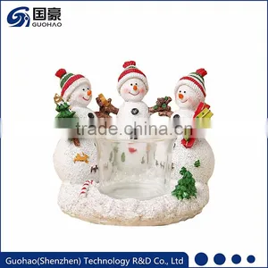 Custom Elegant Christmas White Snowman Cheap Candle Holders thumbnail-1