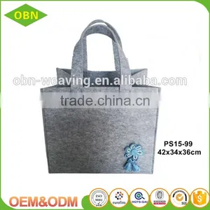Wholesale Custom China Large Customized Handmade Wool Felt Beach Lady Hand Tote Bag for Sale thumbnail-3
