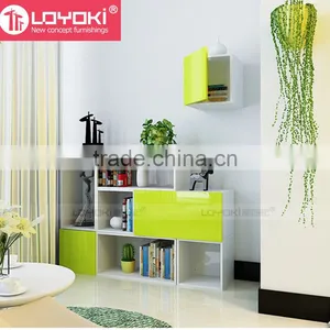 Home Furniture New Design Assembly Wood Wall Shelf for Living Room Colorful MDF Wooden Storage Cabinet thumbnail-4