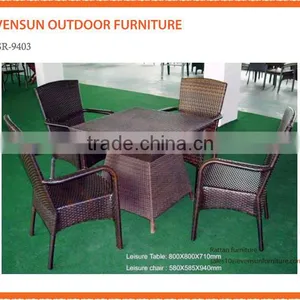 Garden Patio Dining Set With Glass Top Table 6 Reclining Arm Chairs thumbnail-1