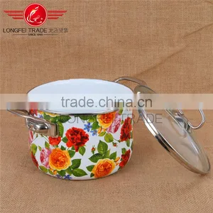 Hot Sale New Design Enamel / Ceramic 24cm Cookware Pot Set/ Deep Soup Pot Stock Pot thumbnail-3