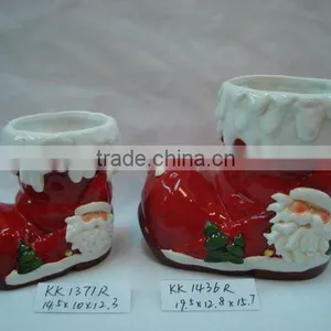 Ceramic Xmas Sock,christmas Ribbon,santa Claus Stocking thumbnail-1