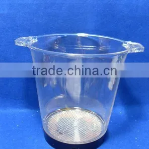 New Style Transparent Plastic PS LED Lighted Ice Bucket With Handle thumbnail-1