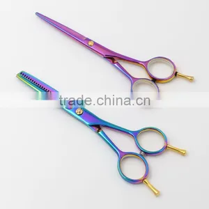 QJ-02S Colorful Titanium Coating Barber Scissor Set Beauty Instruments Beauty Care Instruments thumbnail-1