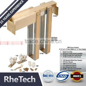 Standard Size Heavy Duty Hanger Steel Wrapped Splits Studs Track Pocket Door Frame Kits thumbnail-1