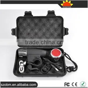 USB Rechargeable Front and Tail Light 200 Lumens 4 Mode Bicycle Light Kit thumbnail-4