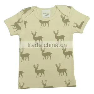 Natural Color Plain and Printed Envelop Style Baby t Shirts and Organic Cotton Long Sleeve and Short Sleeve Polo t Shirt for Ba thumbnail-1