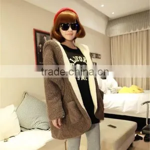 Hooded Cardigan Sweet Color Coat Jacket Tops New Long Sleeve Women Girl Dress thumbnail-3
