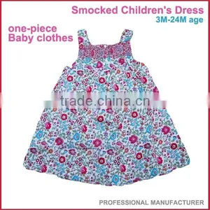 Beautiful Allover Print One-piece Children's Girls Smocked Dresses thumbnail-1