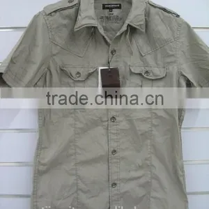 100% Cotton Poplin Men's Crinkle Shirts , Summer Short Sleeve Shirts thumbnail-3