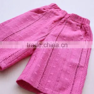 Baby Clothing Design Girls Hollow-out Horn Short Sleeve Tops and 5 Minutes of Pants Suit thumbnail-4