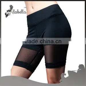 Black Gym Short Tight Mesh Yoga Pant thumbnail-1