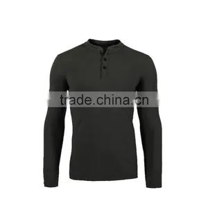 Custom Huntsman Henley Men 100% Merino Wool Jersey Base Layer Long Sleeve Midweight Top Outdoor Sports Athletic TAD Style Clothe thumbnail-1