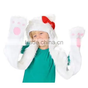 Plush Kitty Hood With Paw Scarf thumbnail-1