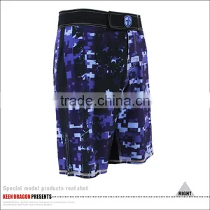 BLUE CAMO HIGH QUALITY FIGHT SHORTS FOR MEN MICROFIBER FABRIC thumbnail-5