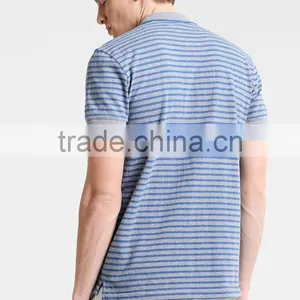 MGOO New Design Two Buttons Mens Polo Shirt Stripe Printing Pique Polo Shirts With Customized Logo thumbnail-3
