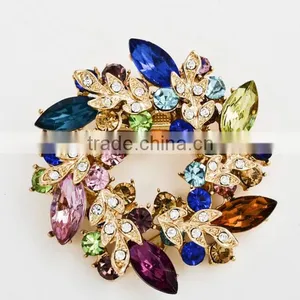 Zm53221a High Quality Fashion Women Flower Alloy Brooch With Gold Plated thumbnail-2