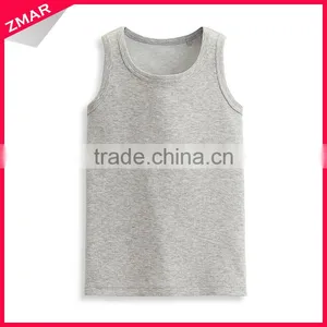 Children Clothing Fashion Style Newest Design Custom Kids Wholesale Plain White Tank Top thumbnail-1