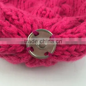 Myfur Hot Pink Knitting Hat With Real Genuine Raccoon Fur Bobble thumbnail-5