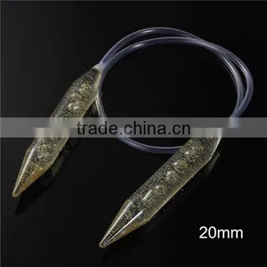 New Arrival Transparent Acrylic Glitter 20mm Big Size Circular Knitting Needle thumbnail-1