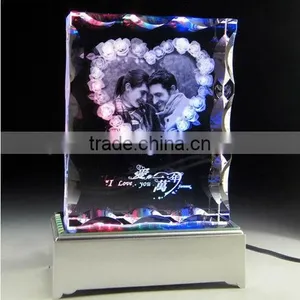 Heart Shape Picture 2D Laser Engraving Crystal thumbnail-1