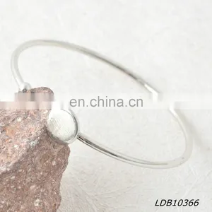 Immitation Rhodium Circle Cuff Bracelet thumbnail-1