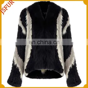 Genuine Rabbit Women Winter Warm Fashion Fur Coats thumbnail-3