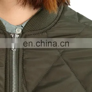 Factory 100% Polyester Women Quilted Long Damiond Quilted Jacket thumbnail-5