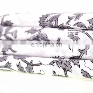 Indian Latest Handmade 100% Cotton Floral Hand Block Printed Fabric thumbnail-1