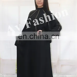 New Beautiful Muslim Wear Ladies Balck Abaya Maxi Dress Kaftan And Beaded Long Dress African thumbnail-3