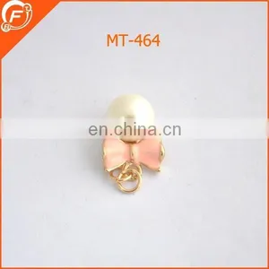 Fashion Pearl With Enamel Bowknot Shape Trims for Garment thumbnail-1