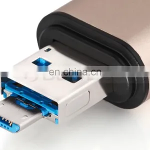 Aluminum Multifunction USB-A-Micro-Type-C Card Reader OTG Supported for Nexus 6P,5X,MacBook,Windows Computer,Android OTG thumbnail-3