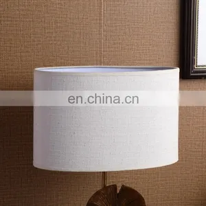 Creative Design Leaf Shape Resin Material Table Decoration Hotel Bedroom Desk Lamp With White Linen Lampshade thumbnail-4
