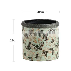 Wholesale Home Balcony Decor Antique Relief Design Large Outdoor Flower Pots Ceramic for Living Room thumbnail-4