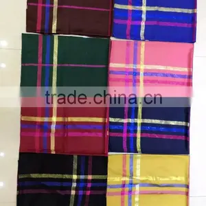 NEW 2016 90*90cm Golden Line Muslim Square Scarf thumbnail-1