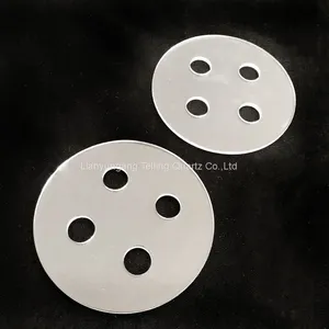 Laser Drilling Circular Clear Quartz Plate Sheet With Hole Optical Quartz Glass Plate Disc thumbnail-1