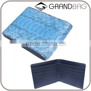 High Quality Turquoise Color Unisex Genuine Real Python Skin Leather Short Wallet for Women thumbnail-1