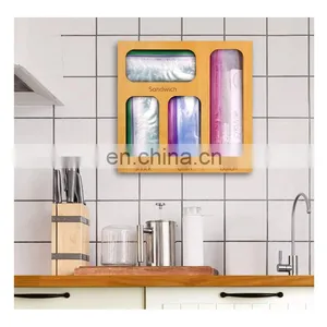 Wholesale Bamboo Plastic Baggie Ziplock Bag Kitchen Drawer Storage Organizer Laser Printing With 4 Holes thumbnail-1