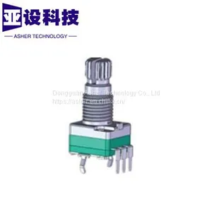 9mm Single Potentiometer： Vertical Patterned Shaft Knob Adjustable Resistance Without Switch thumbnail-1