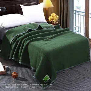 Blankets Good Quality Factory Directly Blends Wool Olive Green Blanket for Outdoor thumbnail-5