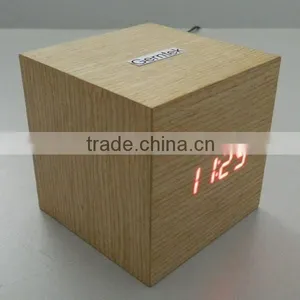LED Digital Wooden Touch Control Desk Clock thumbnail-1