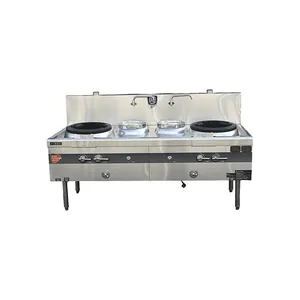 Silent & Energy-Saving Type B Cast Iron Series Natural Gas Double Wok & Double Warm Stove thumbnail-2