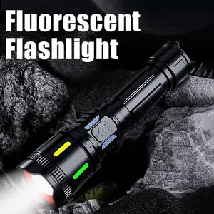 Wholesale 900LM High Brightness White Laser Flashlight Telescopic Zoom Rechargeable Torch With Dual-row Battery Indicator IP44 Waterproof thumbnail-5