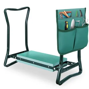 Lightweight Folding Steel Frame Soft EVA Foam Cushion Portable Dual Use Kneeler Stool With Side Bag Garden Kneeler and Seat thumbnail-3