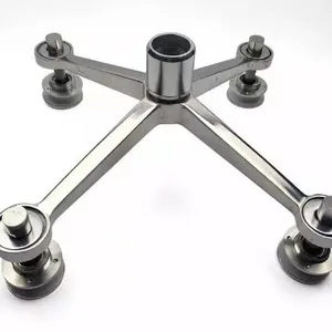 Free Samples SS316 4 Way Arm Spider Bracket 150mm Precision Casting Satin Finish for Glass Canopy thumbnail-5