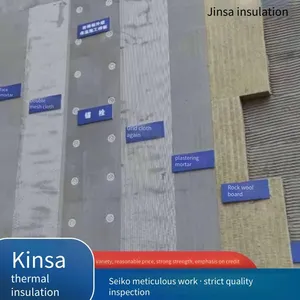 Jinsa 1200*600*60mm Steel Mesh Rock Wool Board With Low Thermal Conductivity, Factory Wholesale thumbnail-3